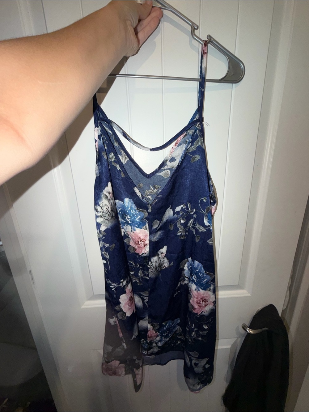 Impressions Navy Floral Slip with Pink & Blue Print - Picture 2 of 4